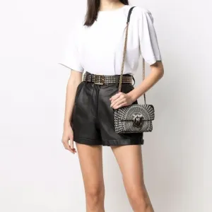 PINKO Сумка Fabric Swallow, женская черная сумка через плечо