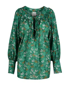 Стильная хлопковая блузка для женщин. L'Autre Chose, зеленый