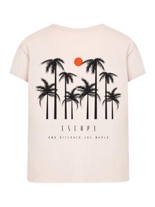 Женская футболка Box Tee Escape Discover the World Palm Trees в розовом цвете F4NT4STIC