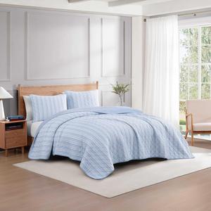 Tommy Hilfiger Комплект постельного белья 3 предмета, 160x200 см, синий в полоску, хлопок, воздухопроницаемое