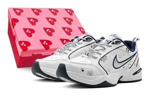 Nike Кроссовки Air Monarch 4 с антиабразивной подошвой, нескользящие, низкие, массивные, унисекс, белые, серые