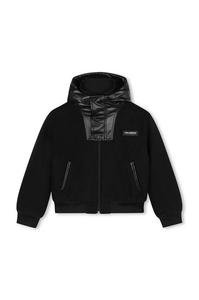 Детская куртка из смесовой шерсти Karl Lagerfeld, черный