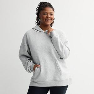 Джерси с капюшоном Juniors' plus size oversized So, Gray Fox Heather