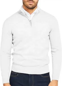 Мужской пуловер с четвертью молнии легкий воротник-стойка slim fit