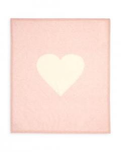 Кашемировое детское одеяло Bloomie's с рисунком сердечек для девочек Bloomie's Baby, цвет Pink