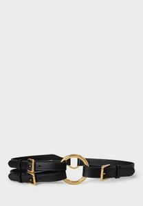 Ремень Lauren Ralph Lauren TRI-STRAP O-RING LEATHER BELT, Black