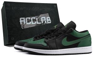 Износостойкие и легкие баскетбольные кроссовки Air 1 в винтажном стиле, унисекс, черно-зеленые Jordan, Black Green