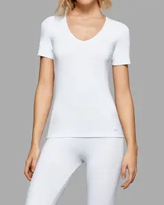 Женская термомайка с короткими рукавами и V-образным вырезом Impetus, белый