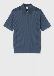 Трикотажное поло с коротким рукавом и широкой ребристой отделкой