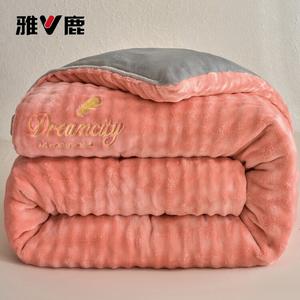 Yalu Одеяло молочный вельвет 200х230 см, вес 3 кг, двойной флис, цвет Dousa Grey - Bubble Plush