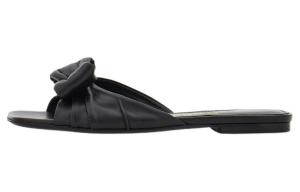 Vara Padded Bow-detail Slides Ferragamo, черный