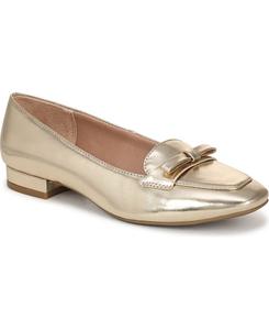 Женские балетки Claudine с квадратным носком и массивным каблуком LifeStride, Gold Faux Leather