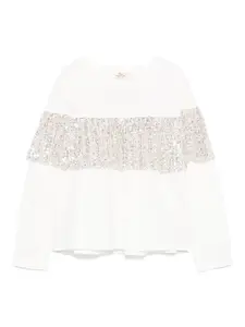 Топ с пайетками Andorine, белый