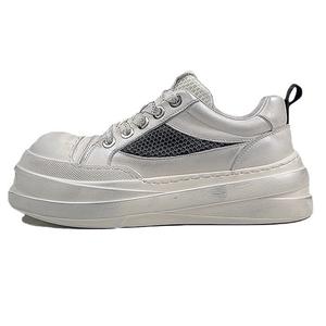 Мужские кроссовки для скейтбординга, увеличивающие рост, устойчивые к истиранию, дышащие, нескользящие, с низким верхом SENJIALUO, White