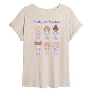 Футболка оверсайз с принтом куклы для подростков Polly Pocket, бежевый