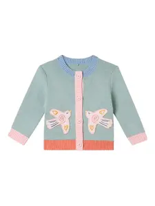 Кардиган с аппликацией в виде птицы Stella Mccartney Kids, серый