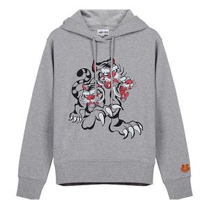Свитер ss21 tiger cartoon pattern hoodie pearl gray Kenzo, серый