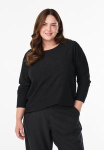 Блуза Zizzi LANGÄRMELIGE MIT GEBLÜMTER STRUKTUR, Black