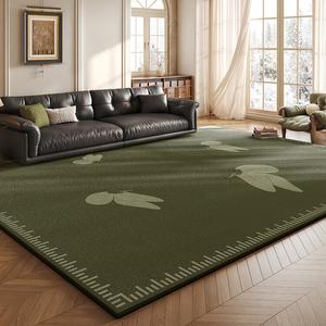 Budis Ковер 200х400 см для гостиной в винтажном стиле, зеленый, утолщенный, звукоизоляционный, водонепроницаемый, нескользящий