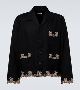 Лорелист шерстяная фланелевая рубашка-оверсайз Bode, Black