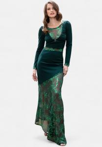 Вечернее платье ASYMMETRIC MERMAID FIT HotSquash, темно-зеленый