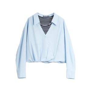 ELLE Футболка Women's Blue V-neck Moderate