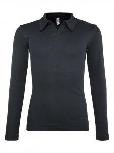 Blue Effect Темно-синяя рубашка-поло с длинными рукавами