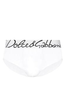 Dolce & Gabbana трусы-брифы с логотипом, белый