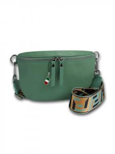 Кожаная поясная сумка Florence, зеленая, разноцветная, примерно 25 см Florence
