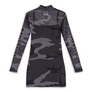 Короткое платье Grimey Tusker Temple Micro Mesh Long Sleeve, серый