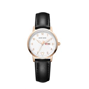Disney Часы Quartz Movement PU Strap Watch Women's Watch White Dial, White Dial Black Belt