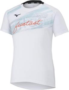 Волейбольная футболка Mizuno V2MAA102 FunTAST для тренировок, с коротким рукавом, влагоотводящая, быстросохнущая, белый