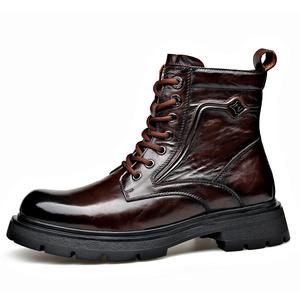 Xiwencha Короткие мартинсы мужские черно-коричневые, цвет Brown Single