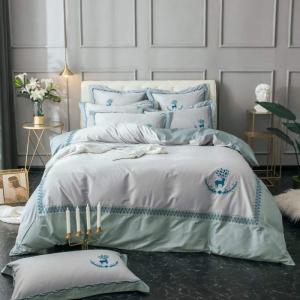 FGDSEEEKJUFHH Сатиновый комплект постельного белья с вышивкой Double Lace