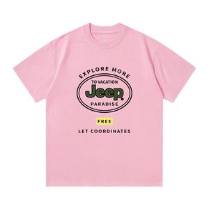 Футболка для школьников с круглым вырезом Moderate Jeep, sky розовый