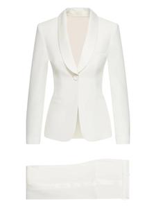 Шерстяной однобортный костюм Giorgio Armani, белый