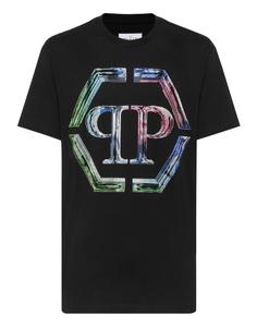 Футболка с круглым вырезом SS PP Glass Philipp Plein, цвет Black / Multicolored