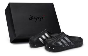 Сандалии AdiFOM Superstar без специальных функций с закрытым носком, унисекс, черные, серые, серебристые Adidas Originals, Black Gray Silver