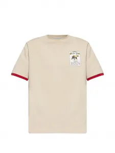 Футболка с контрастной отделкой и принтом Iceberg, бежевый