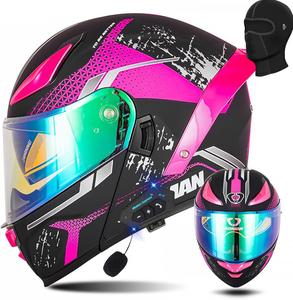 Шлем мотоциклетный CYYFULE-888, фиолетовый / черный