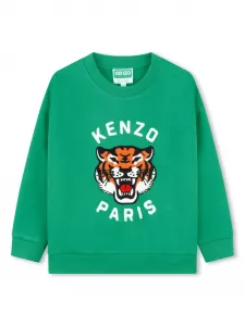 Толстовка с графичным принтом Kenzo Kids, коричневый