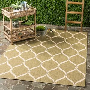 Ковер SAFAVIEH, 201 x 290 см, Washable Rug Outdoor Courtyard Collection - , Green & Beige, Non-Shedding & Easy Cleaning, для патио, заднего двора, прихожей (CY6654-234)
