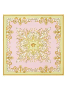 Шелковый платок Spring Barocco с принтом Versace, розовый