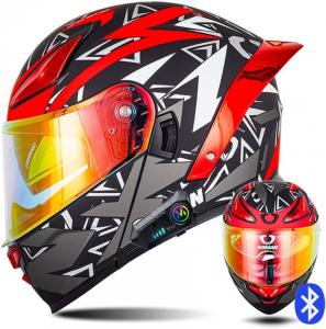 Шлем мотоциклетный SMCXKS XLYTK01 Bluetooth, черный / красный