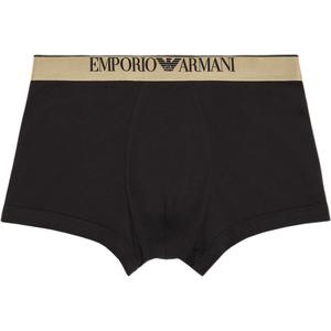 Asv Shiny Logoband Органический хлопок Боксеры EMPORIO ARMANI, черный