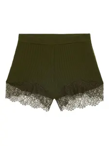 Шорты в рубчик с кружевом BLUMARINE, зеленый