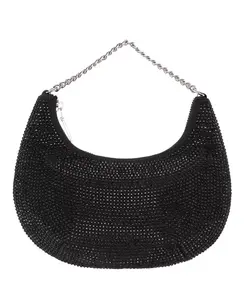 Сумка-кроссбоди All Over Crystal Crescent Moon с кристаллами по всей поверхности Nina, черный