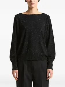 Джемпер с вырезом-лодочкой Peserico, черный