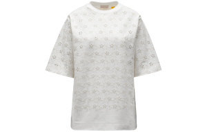 Футболка с цветочной вышивкой Moncler, белый