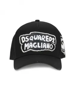 Бейсболка с контрастной подписью. Dsquared2, черный